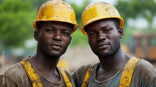Two figures, clad in hardhats and sweat-stained uniforms, stood side-by-side, their determination etched on their faces as they tackled a demanding construction project, their teamwork a testament to