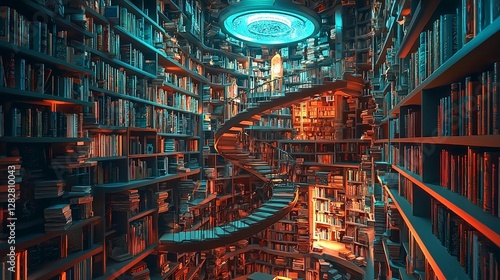 Spiral Library: A Book Lover's Dream