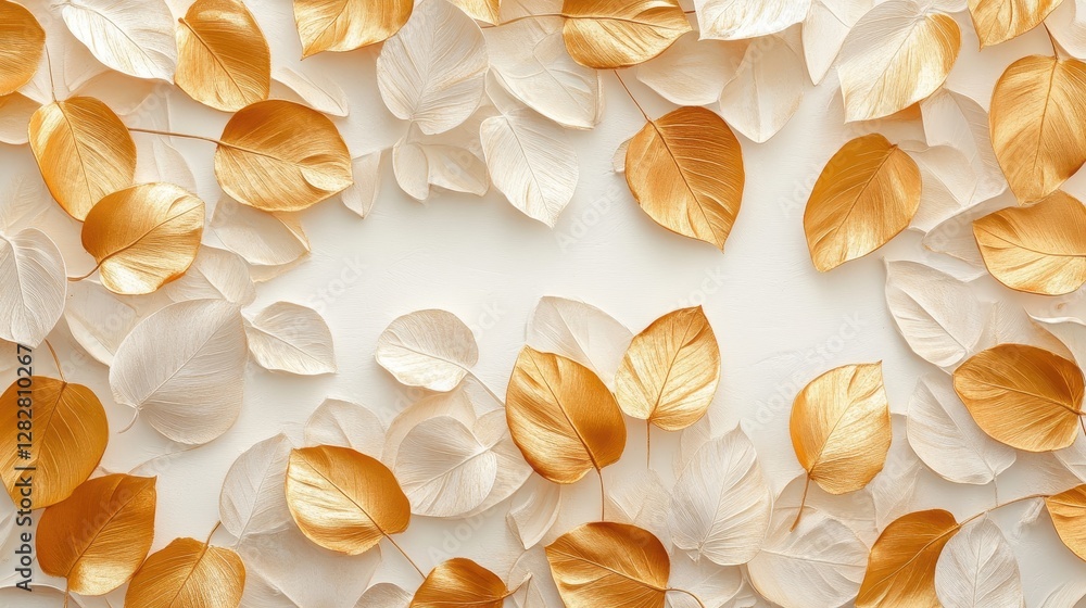 A vibrant tapestry of golden leaves, meticulously arranged on a pristine white backdrop, ready to elevate your decor with their artistic flair. A vibrant tapestry of golden leaves, meticulously arranged on a pristine white backdrop, ready to elevate your decor with their artistic flair.