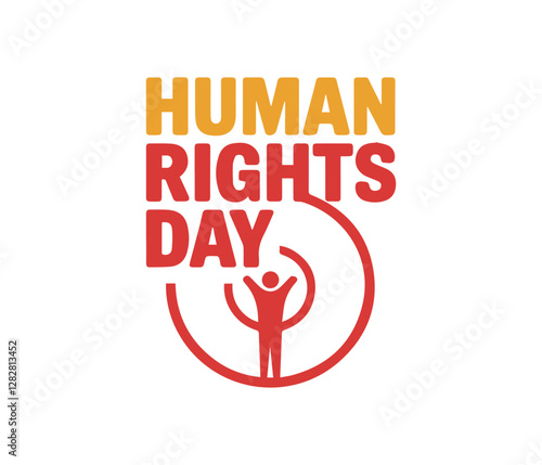 A bold, black and white graphic of a clenched fist, a universal symbol of protest and empowerment, overlaid with the text "HUMAN RIGHTS DAY". Powerful fist symbol for Human Rights Day