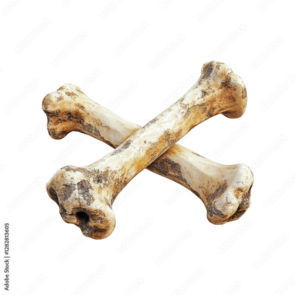 Two Crossbones, Animal Bones, Isolated on transparent background Two Crossbones, Animal Bones, Isolated on transparent background
