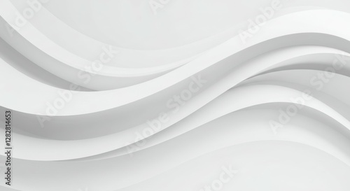Wallpaper Mural White fabric waves, smooth flowing lines, minimalist textile texture, soft undulating curves, monochromatic abstract composition, gentle folds and creases, silky drapery, clean geometric patterns, org Torontodigital.ca