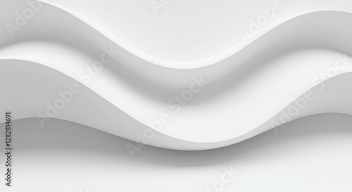 Wallpaper Mural White fabric waves, smooth flowing lines, minimalist textile texture, soft undulating curves, monochromatic abstract composition, gentle folds and creases, silky drapery, clean geometric patterns, org Torontodigital.ca