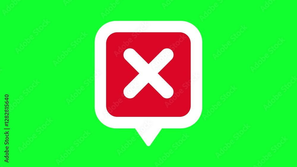 wrong mark animation. red cross symbol for incorrect sign wrong mark animation. red cross symbol for incorrect sign