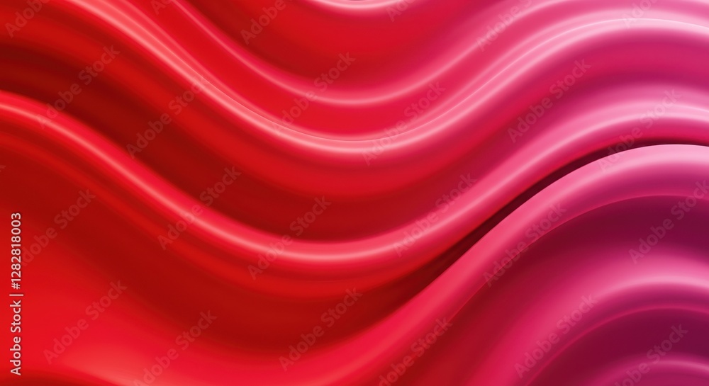 Obraz premium Smooth silky red fabric, flowing curves, abstract background, luxurious texture, soft folds, vibrant crimson, satin sheen, dynamic waves, elegant drapery, high contrast, closeup detail, seamless patte