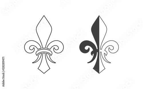 Fleur de lis vector icon Logo design template