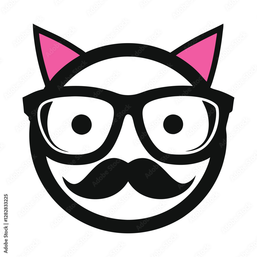 A sleek and modern logo featuring stylish black glasses with a hipster vibe, combining minimalist design and cool sophistication for a trendy and fashionable appeal. A sleek and modern logo featuring stylish black glasses with a hipster vibe, combining minimalist design and cool sophistication for a trendy and fashionable appeal.