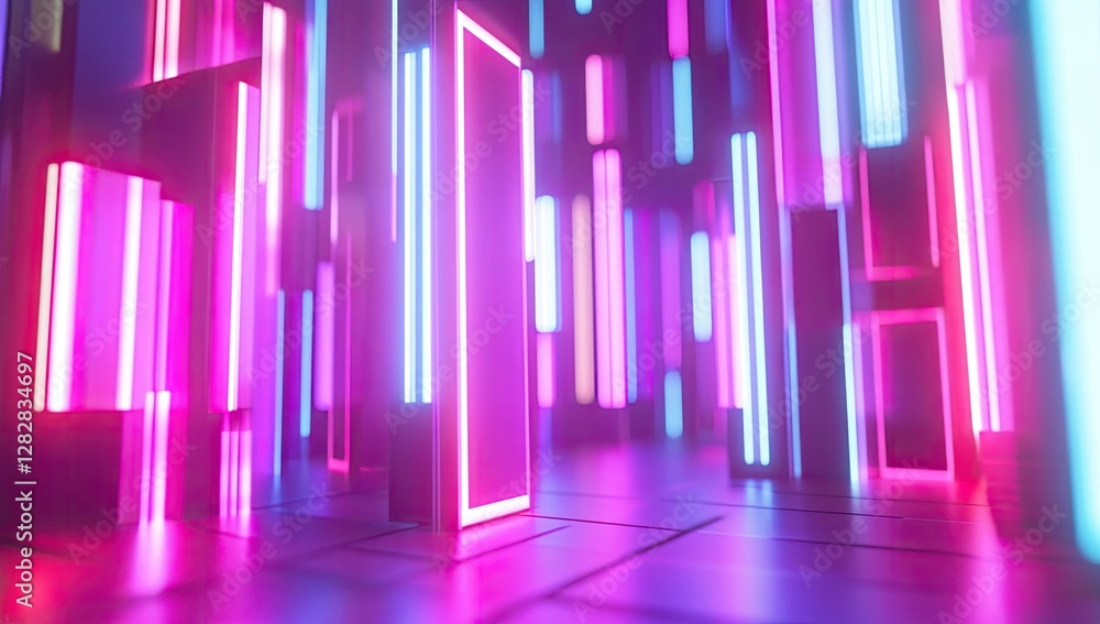 Neon city, glowing lights, abstract background, digital art, futuristic backdrop Neon city, glowing lights, abstract background, digital art, futuristic backdrop