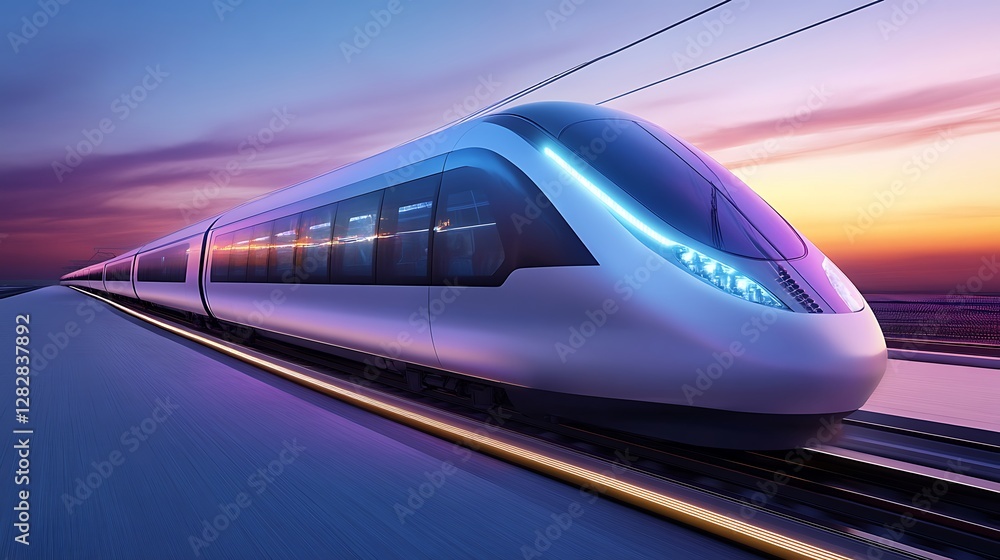 Naklejka premium fast train on the railway