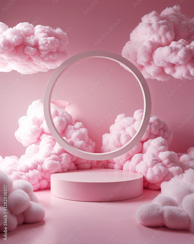 Pink Cloud Frame for Abstract Designs podium for product Pink Cloud Frame for Abstract Designs podium for product