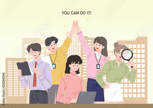 회사원들 일러스트
