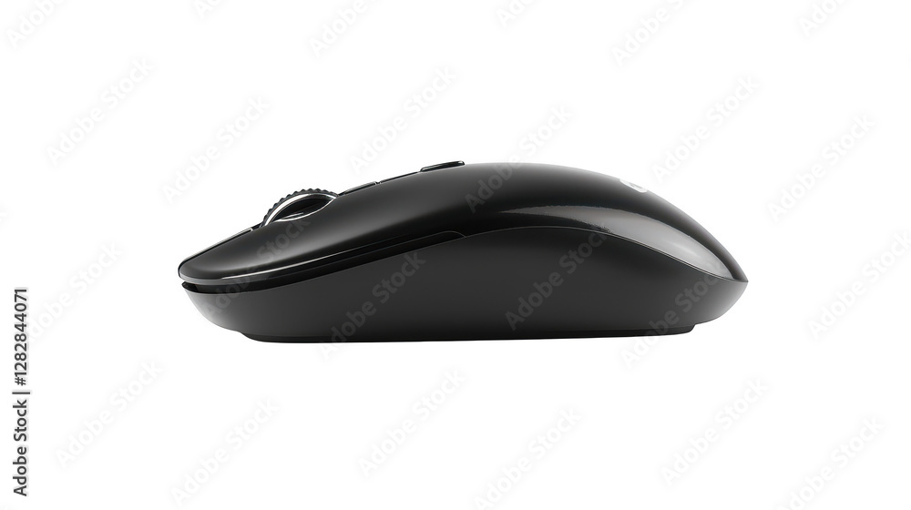 Closeup of computer mouse on black background, tech minimalism and dark sleek design Closeup of computer mouse on black background, tech minimalism and dark sleek design