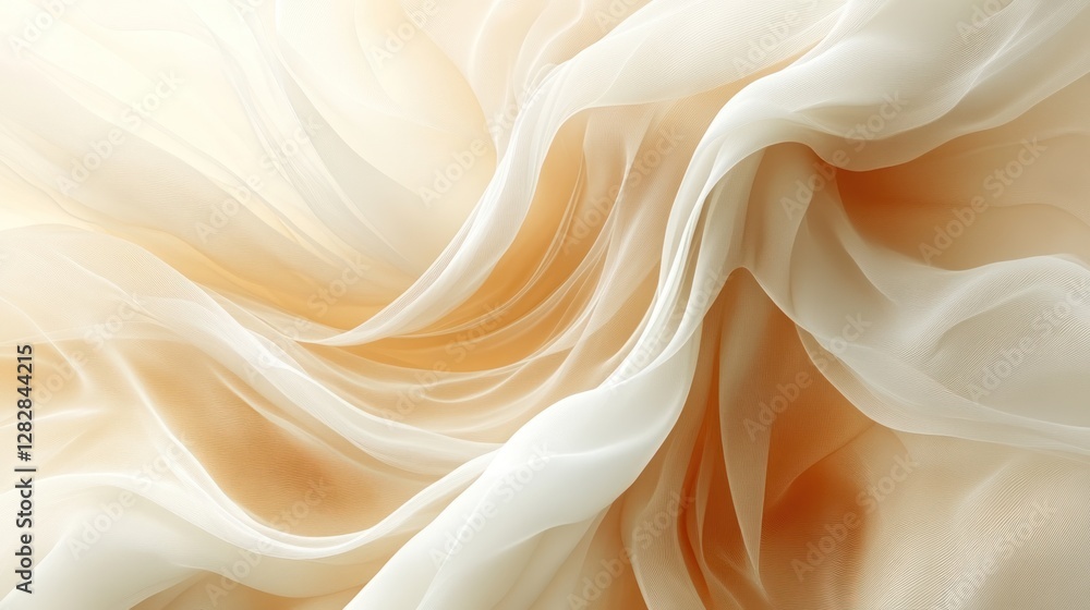 Obraz premium Draped beige fabric, studio, sunlight, texture, design