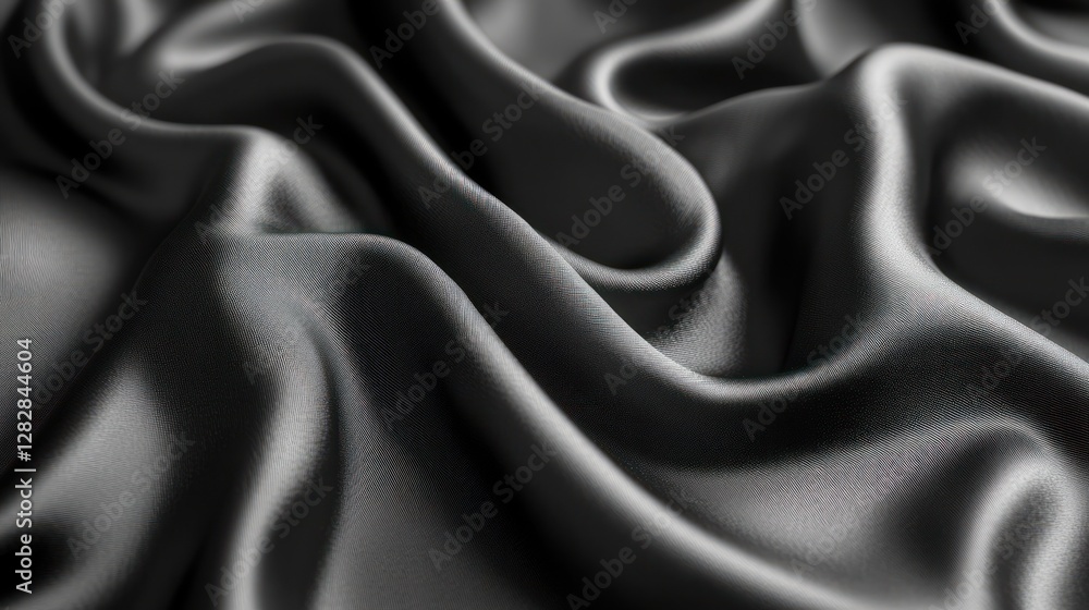 Fototapeta premium Draped black silk fabric texture background
