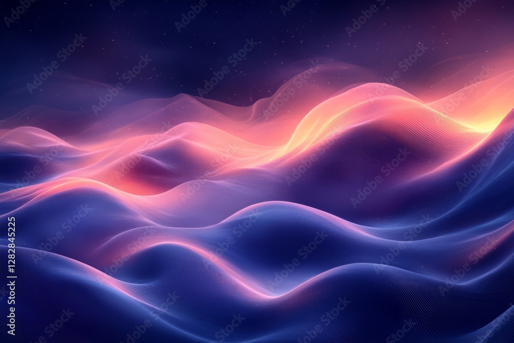 Fototapeta premium Abstract technology background with a blue gradient and curved lines vector presentation design, in a flat style, a minimalistic background. Illustration of a futuristic background