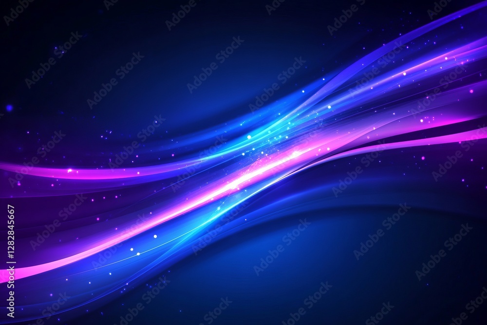 Fototapeta premium Abstract technology background with a blue gradient and curved lines vector presentation design, in a flat style, a minimalistic background. Illustration of a futuristic background