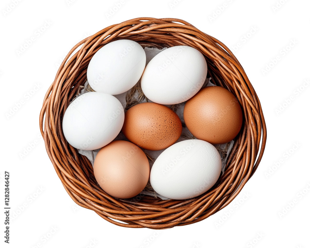 custom made wallpaper toronto digitalFresh eggs in woven basket isolated on transparent background