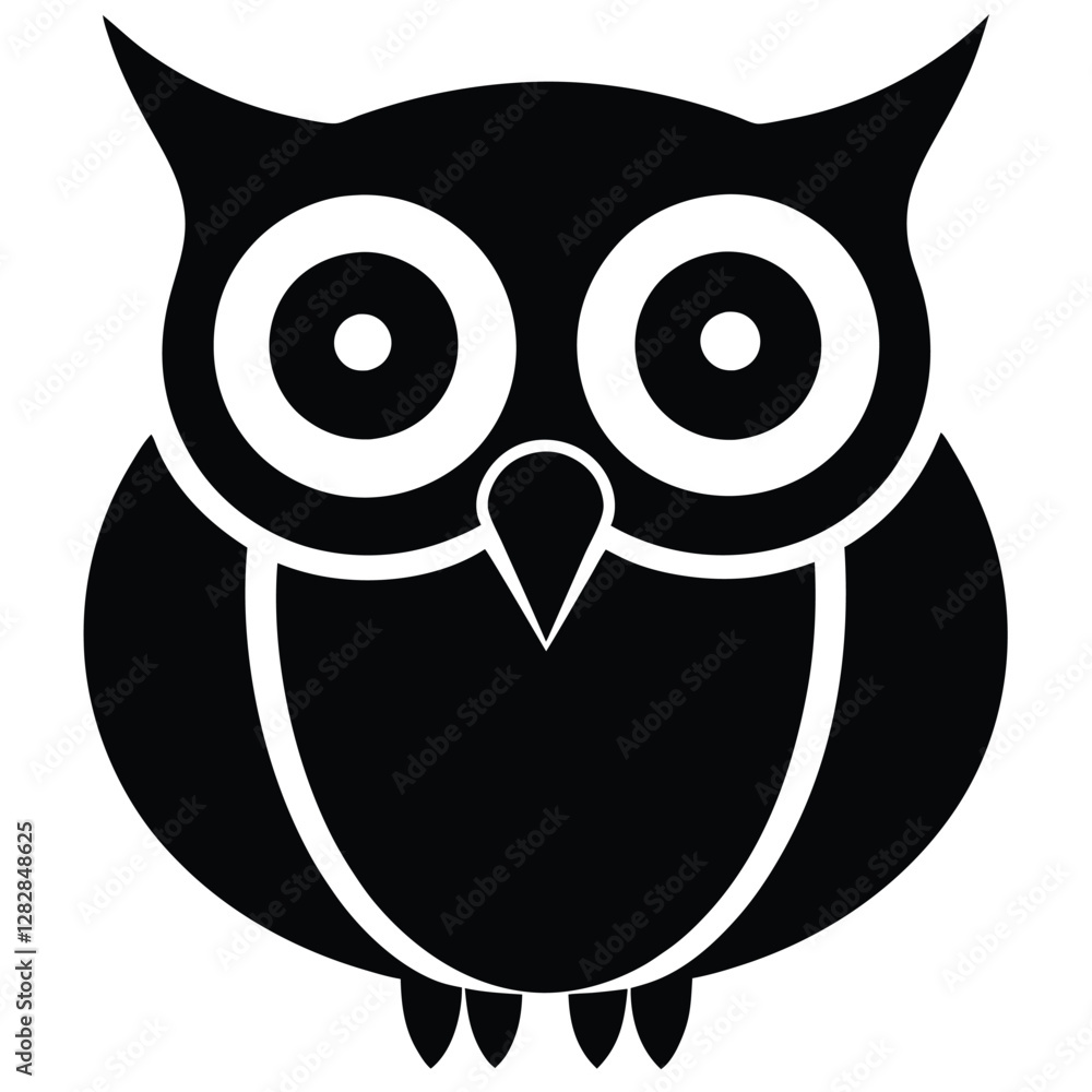 silhouette of owl with vector illustration silhouette of owl with vector illustration