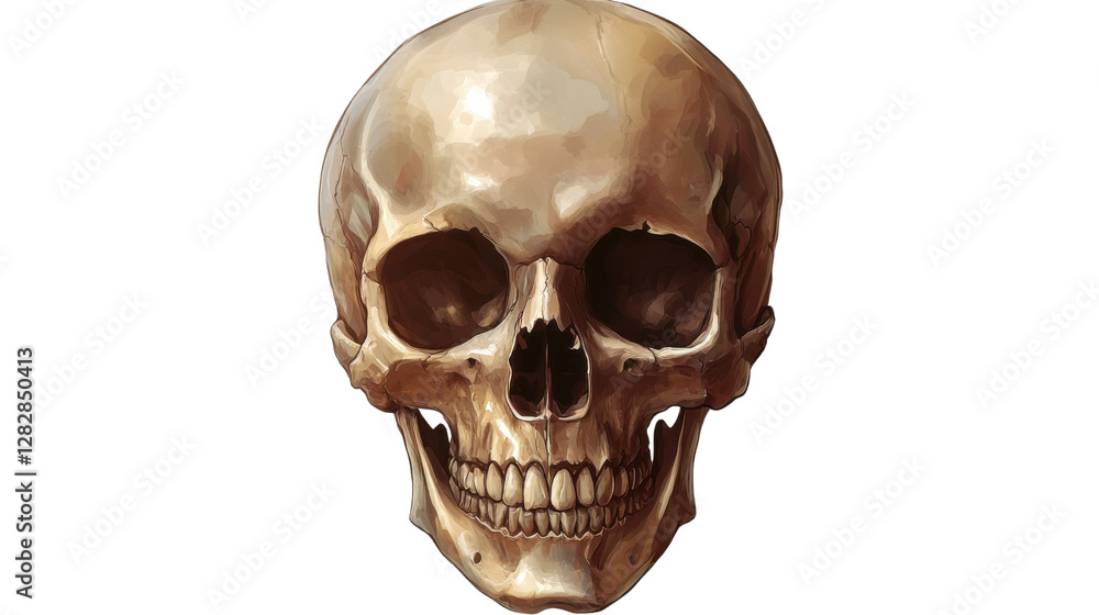 Obraz premium human skull isolate on transparent background 