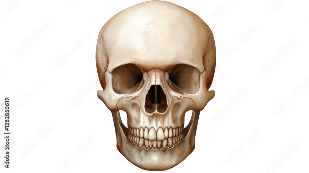 Fototapeta premium human skull isolate on transparent background