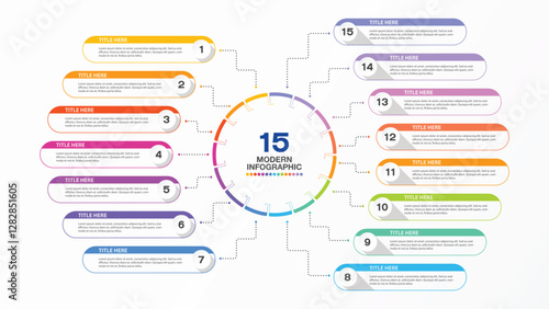 Infographic for presentation, 15 process.