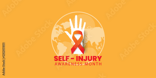 Self Injury Awareness Month background, for cards, banners, posters, social media and more. Vector illustration
