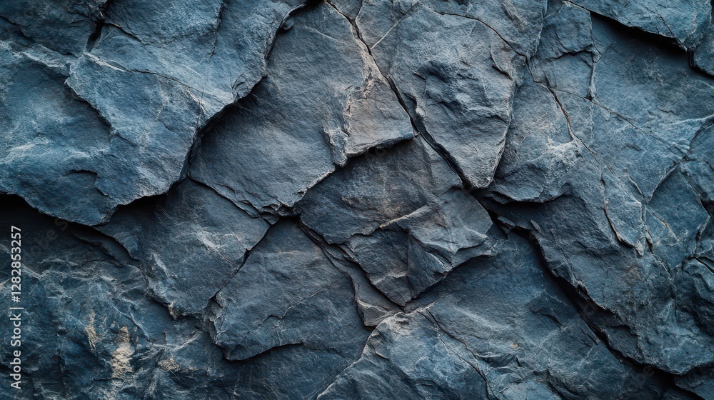 A rough, bluish-black rock texture, abstract and natural, with dark, cracked stone wall panel details, forming a captivating closeup background. A rough, bluish-black rock texture, abstract and natural, with dark, cracked stone wall panel details, forming a captivating closeup background.