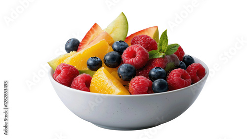 Fresh Mixed Berries Orange and Fruits in a Bowl with a Natural, Vibrant Color Palette