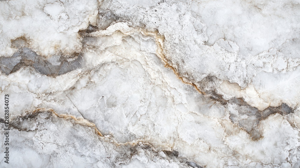 Fototapeta premium A cool, white rock slate texture seamlessly transitions to a vibrant, bright quartz stone slab tabletop surface, creating a striking abstract background that invites viewers to explore its intricate