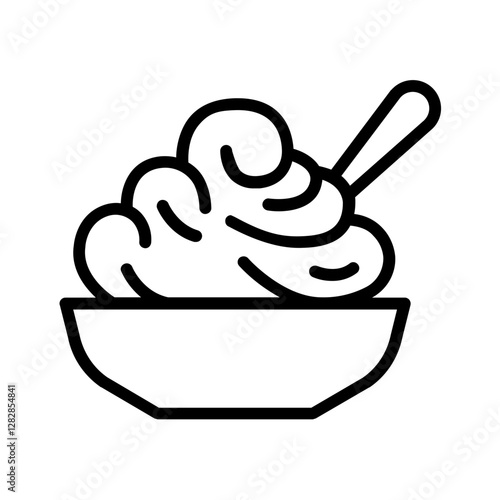Vector black line icon for Cream