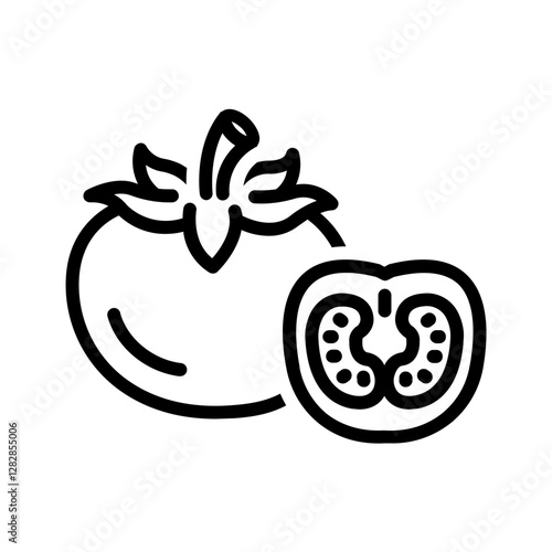 Vector black line icon for Tomatoes