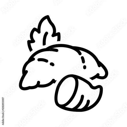 Vector black line icon for Tubers