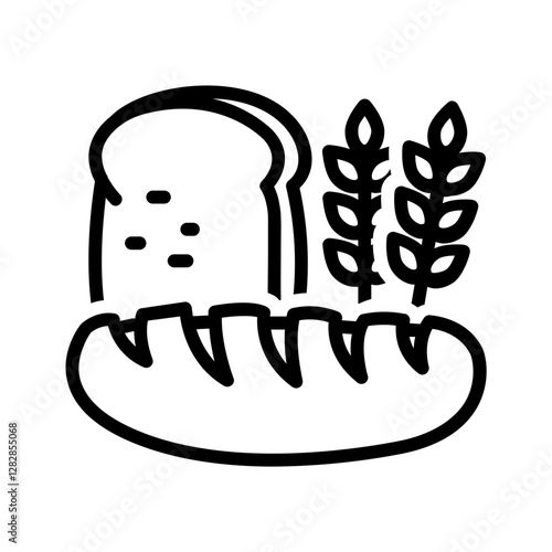 Vector black line icon for Breads