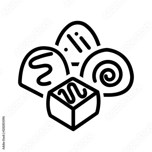 Vector black line icon for Chocolates