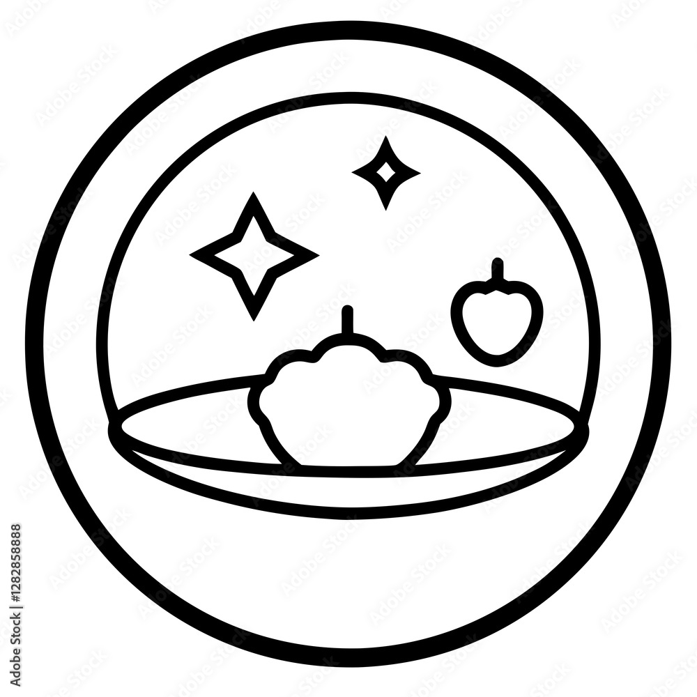 Fasting (Sawm) Icon – Food Plate with Fasting Symbol Vector Fasting (Sawm) Icon – Food Plate with Fasting Symbol Vector