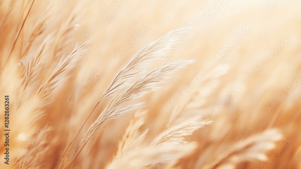 Soft golden grasses swaying gently in warm sunlight.