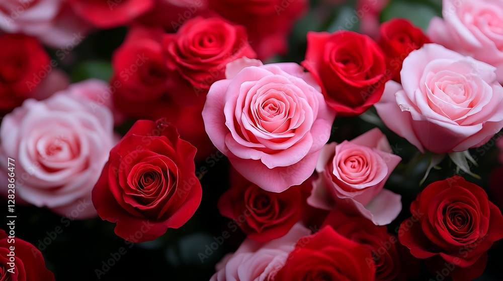 Close up of red and pink roses. Close up of red and pink roses.