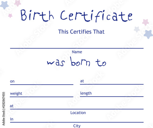 birth certificate simple simple design