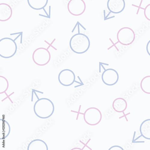 venus and mars signs seamless pattern