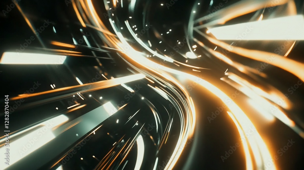 Abstract Neon Lightscape: A Journey Through Glowing Fractals