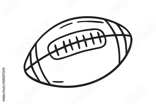 american football ball doodle hand drawn icon. Outline drawing american football ball line clipart symbol