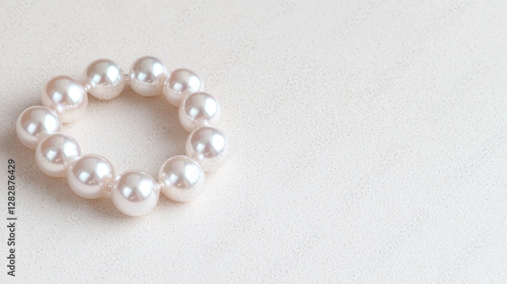 Pearl Bracelet on Light Beige Surface Pearl Bracelet on Light Beige Surface