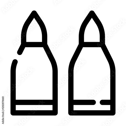 Ammunition 2 Broken Line Icon Vector