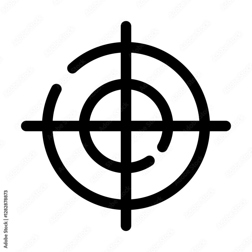 Target Broken Line Icon Vector Target Broken Line Icon Vector