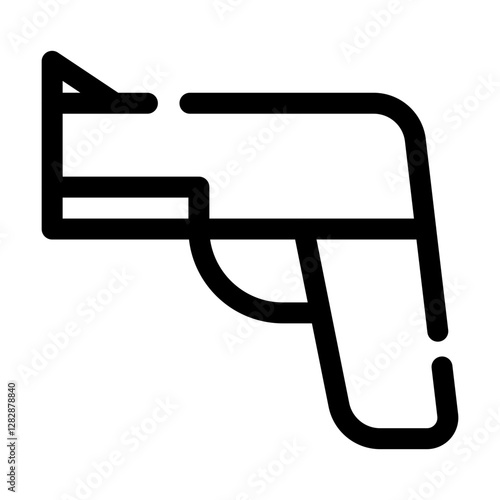 Pistol Broken Line Icon Vector