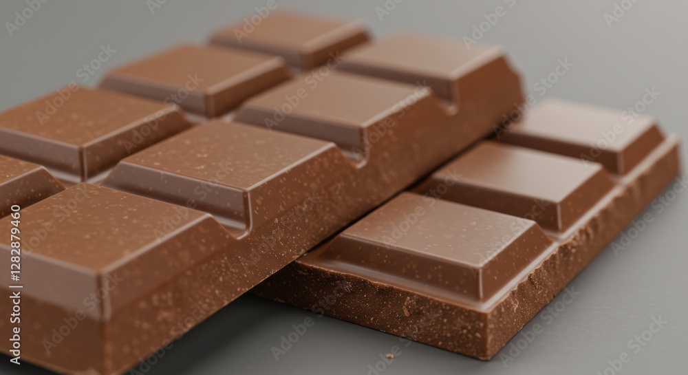 Two chocolate bars lying side by side show off their creamy texture Two chocolate bars lying side by side show off their creamy texture