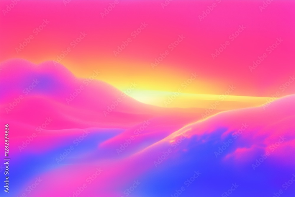 A vibrant, surreal landscape featuring soft, flowing hills in shades of pink, purple, and orange, with a glowing horizon that creates a dreamlike atmosphere. A vibrant, surreal landscape featuring soft, flowing hills in shades of pink, purple, and orange, with a glowing horizon that creates a dreamlike atmosphere.