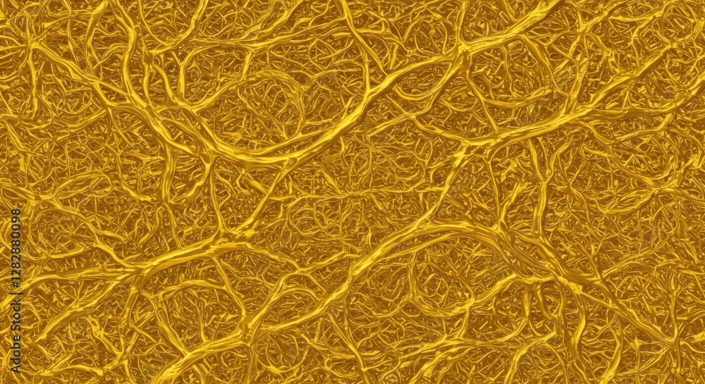 A yellowish-gold background with a chaotic, intertwined pattern resembling tangled branches or vines. A yellowish-gold background with a chaotic, intertwined pattern resembling tangled branches or vines.