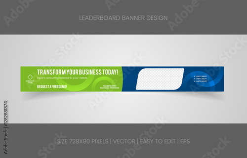 Wallpaper Mural leaderboard 728x90 template banner design with abstract background for promotion website social media  Torontodigital.ca