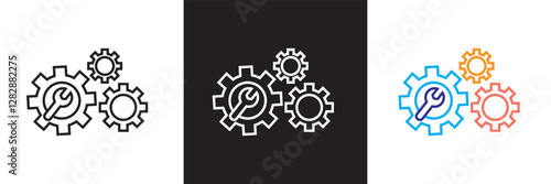 Update, upgrade, progress bar and install concept  icon.  isolated on white and black background.  Vector illustration. EPS 10